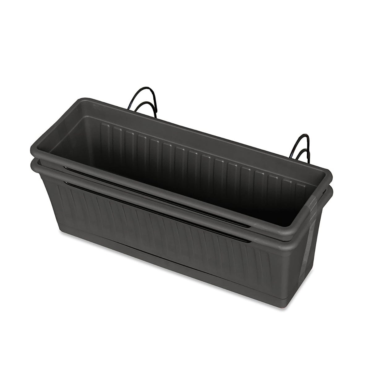 Bricocenter SET 2 BALCONETTE VENEZIA C/SOTTOBALCONETTA CM. 50 + SUPPORTO METALLO ANTRACITE
