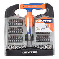 DEXTER T-SCREWDRIVER WITH BITS AND SOCKETS 48 PIECES