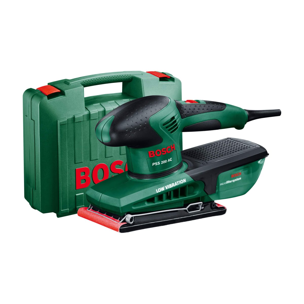 Bricocenter BOSCH PSS200AC ORBITAL SANDER, 200W PLATE 92X182MM, WITH DUST EXTRACTION SYSTEM