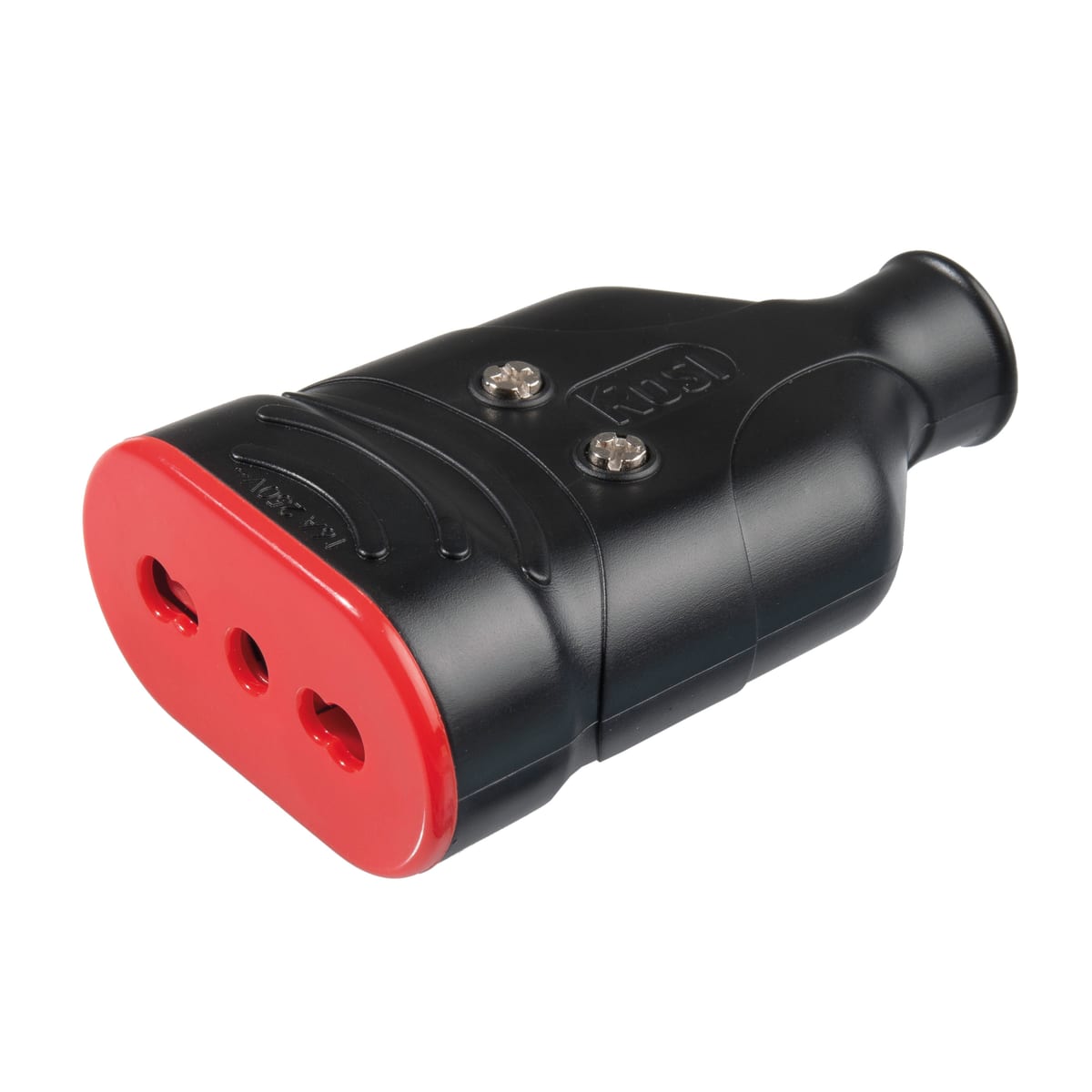 2-PIN SOCKET 10/16A WALKABLE BLACK