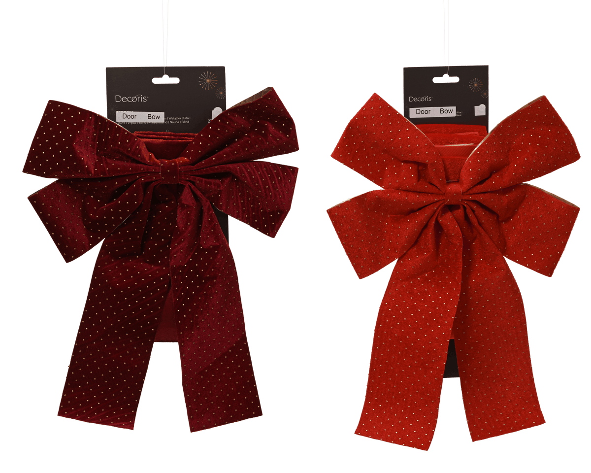 Door bow, 2 assorted colours, L 33 x W 45 x H 5 cm, made of polyester