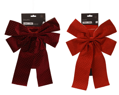 Door bow, 2 assorted colours, L 33 x W 45 x H 5 cm, made of polyester