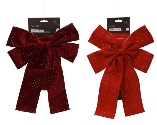 Door bow, 2 assorted colours, L 33 x W 45 x H 5 cm, made of polyester