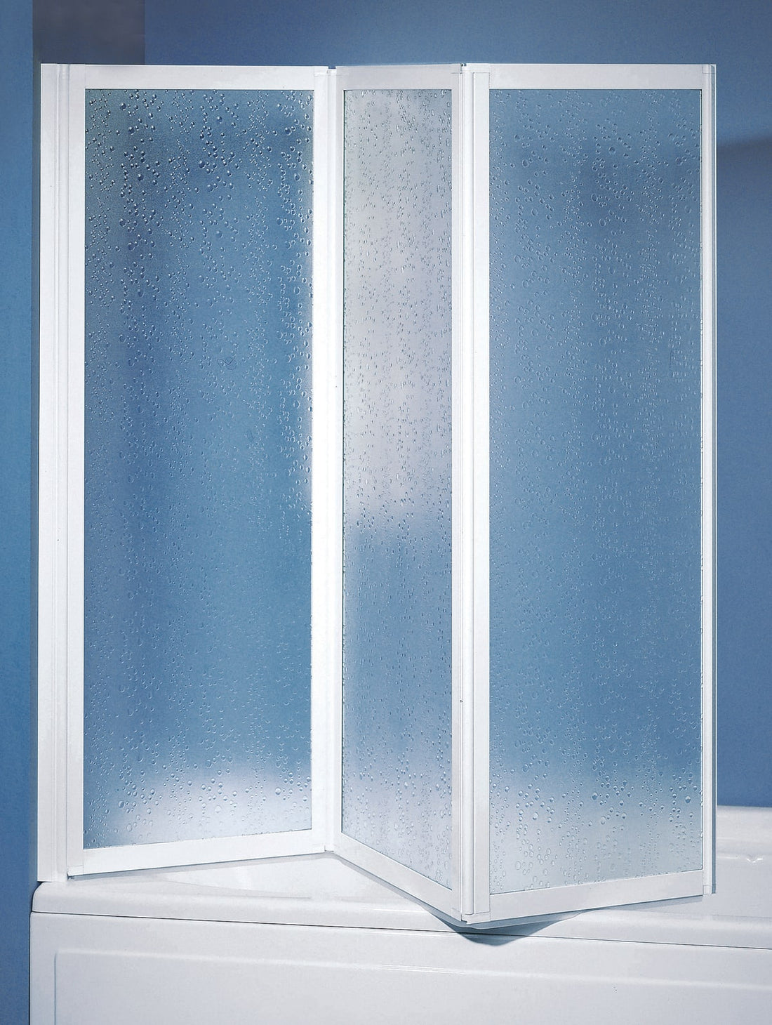 MEDITERRANEAN BATHTUB WALL 3 FOLDING DOORS L 46-135, H 135 CM POLYSTYRENE WHITE