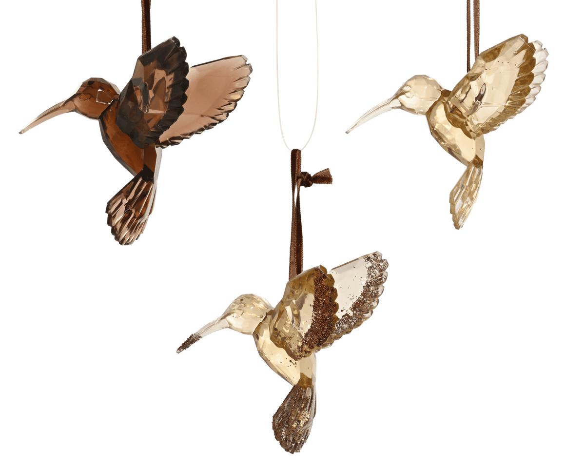 Hanging hummingbird with glitter, 9.5 x 7 x 9 cm, made of polystyrene