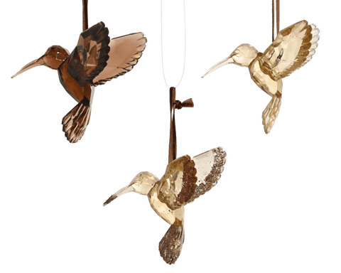 Hanging hummingbird with glitter, 9.5 x 7 x 9 cm, made of polystyrene