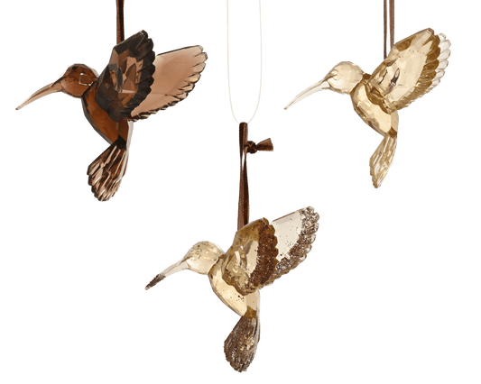 Hanging hummingbird with glitter, 9.5 x 7 x 9 cm, made of polystyrene