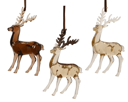 Express-delivery iridescent glitter stag for hanging, 8 x 4 x 14 cm (L x W x H), made of polystyrene