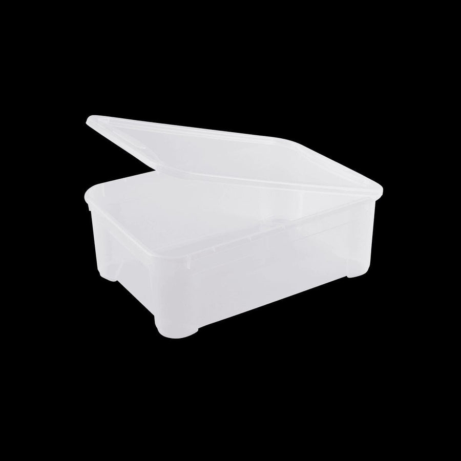 Bricocenter T BOX M L55.5xP39xH19CM 30LT TRANSPARENT PLASTIC LID CONTAINER