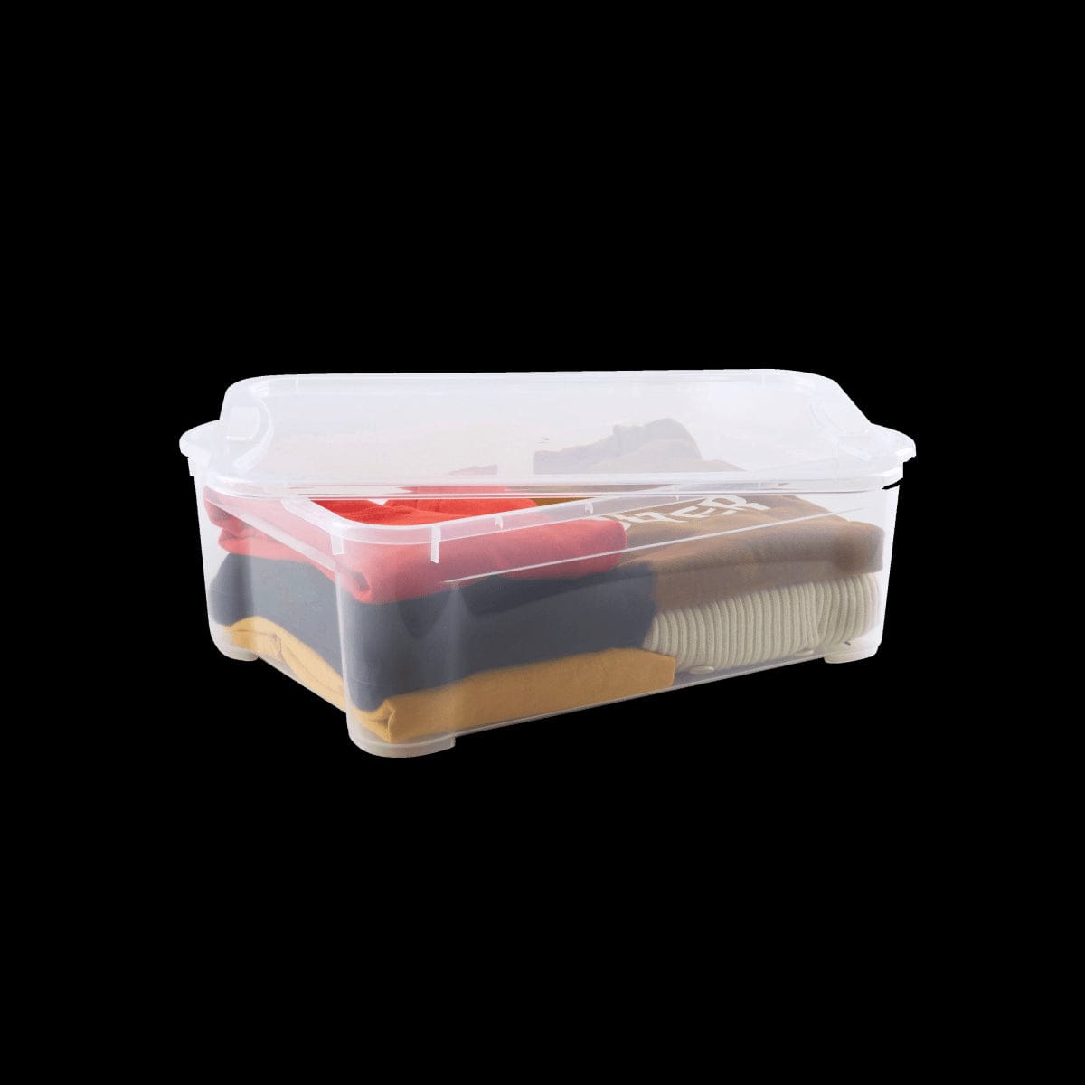 Bricocenter T BOX M L55.5xP39xH19CM 30LT TRANSPARENT PLASTIC LID CONTAINER