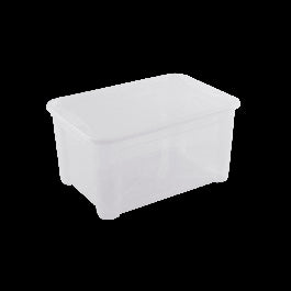 TRANSPARENT PLASTIC CONTAINER WITH LID T BOX L55.5xP39xH28.5CM 45-50LT