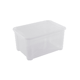 TRANSPARENT PLASTIC CONTAINER WITH LID T BOX L55.5xP39xH28.5CM 45-50LT