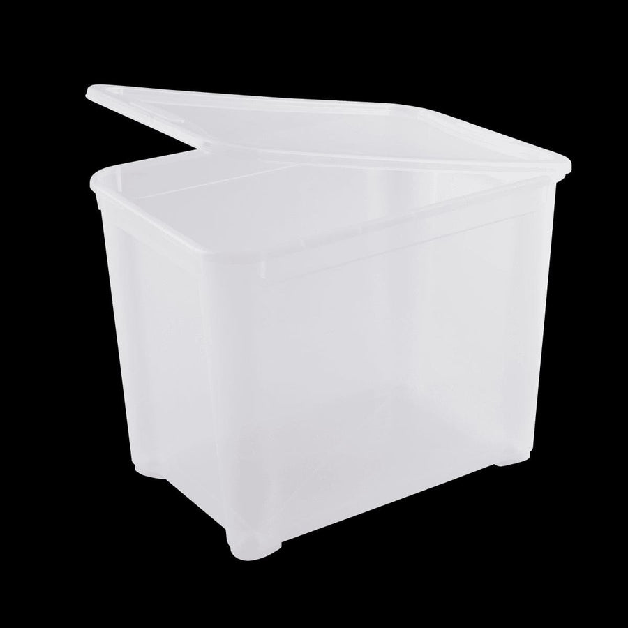 Bricocenter T BOX XL L55.5xP39xH42.5CM 70LT TRANSPARENT PLASTIC LID CONTAINER