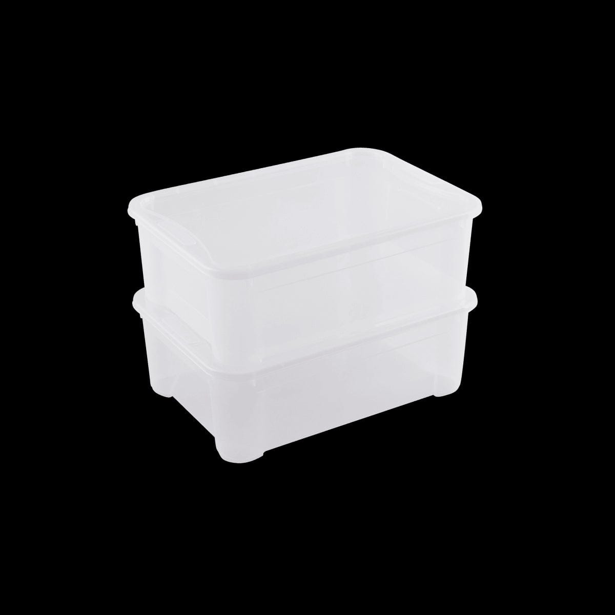 Bricocenter T BOX M L55.5xP39xH19CM 30LT TRANSPARENT PLASTIC LID CONTAINER