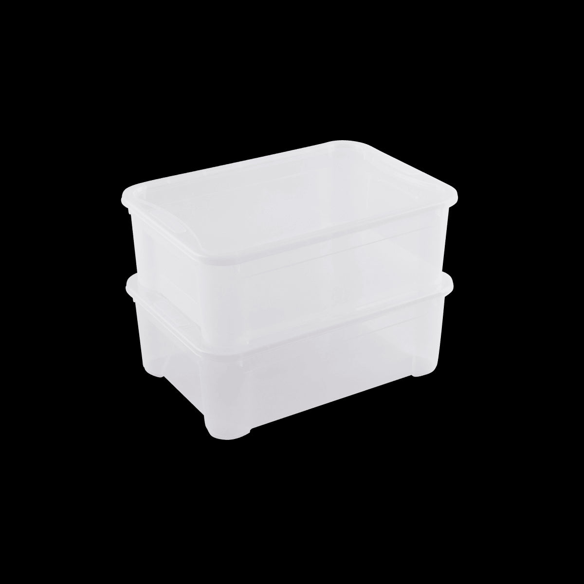 T BOX M L55.5xP39xH19CM 30LT TRANSPARENT PLASTIC LID CONTAINER