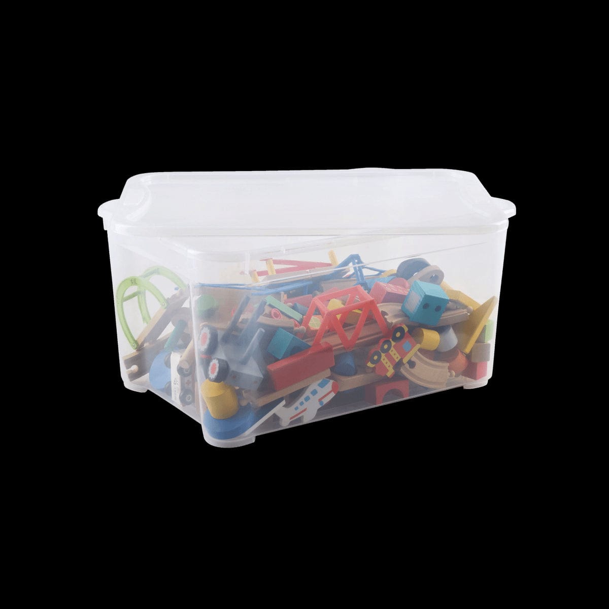 Bricocenter TRANSPARENT PLASTIC CONTAINER WITH LID T BOX L55.5xP39xH28.5CM 45-50LT