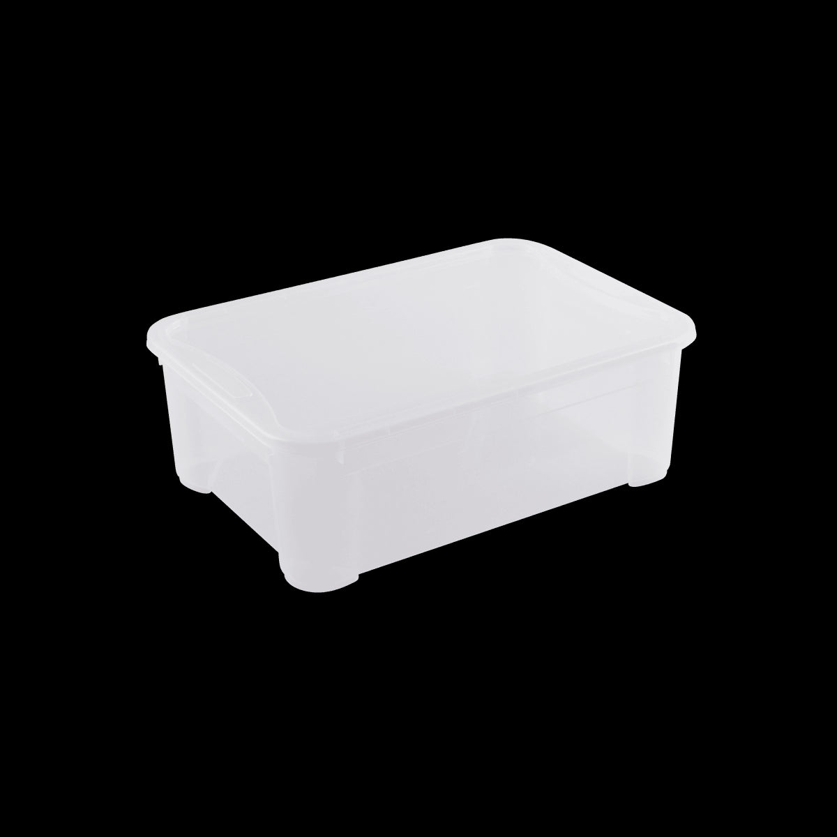 T BOX M L55.5xP39xH19CM 30LT TRANSPARENT PLASTIC LID CONTAINER