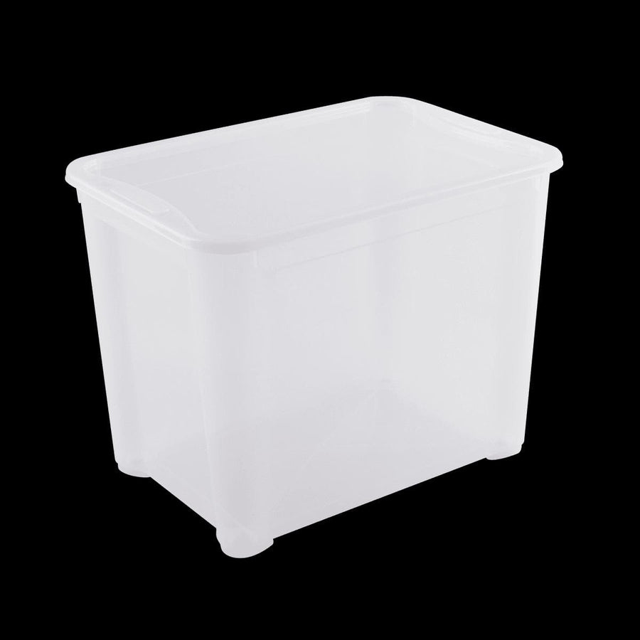 Bricocenter T BOX XL L55.5xP39xH42.5CM 70LT TRANSPARENT PLASTIC LID CONTAINER