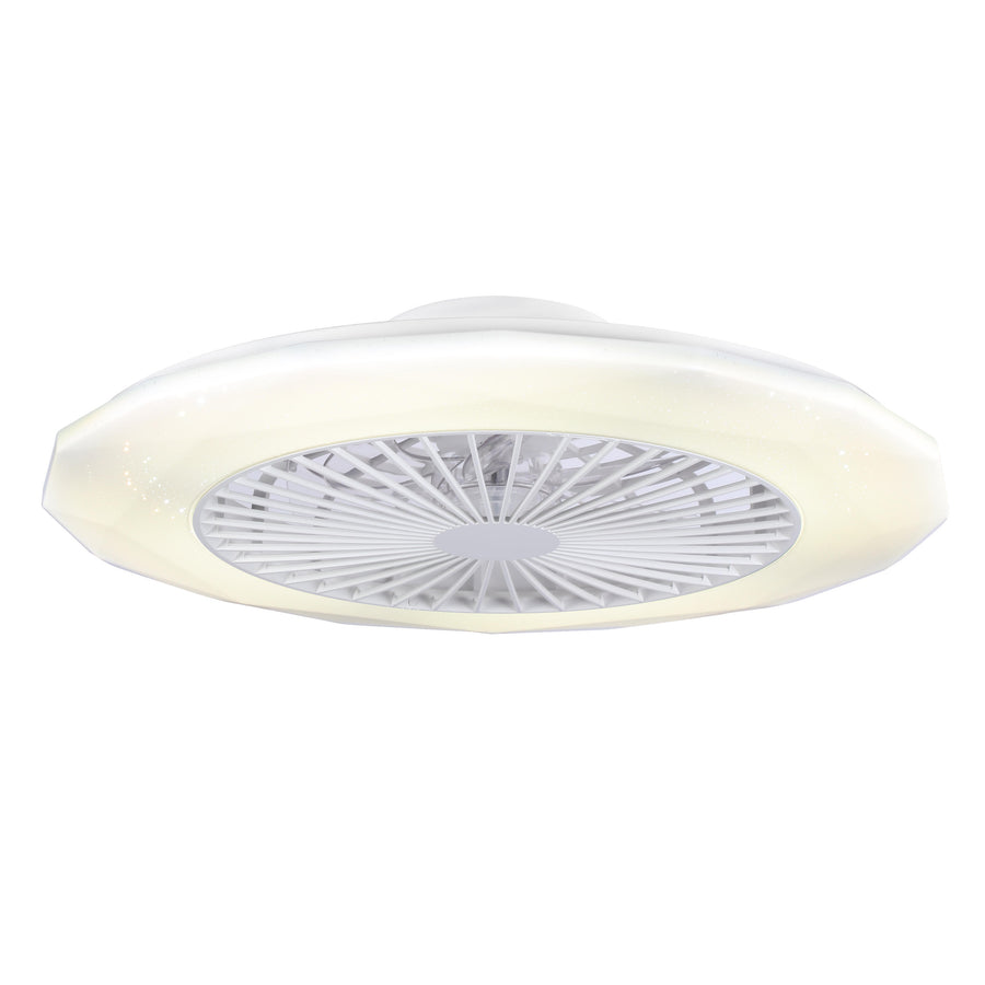 Plafoniera con ventilatore lilly plastica bianco d 58cm led 2700lm cctdim