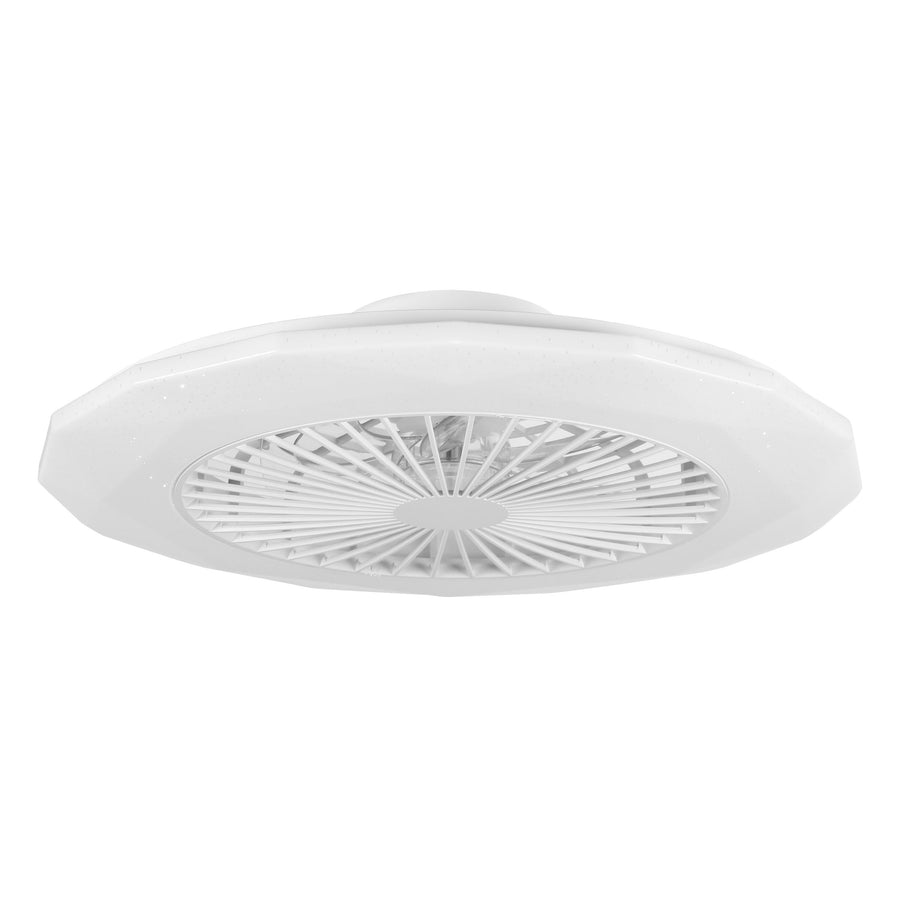Plafoniera con ventilatore lilly plastica bianco d 58cm led 2700lm cctdim