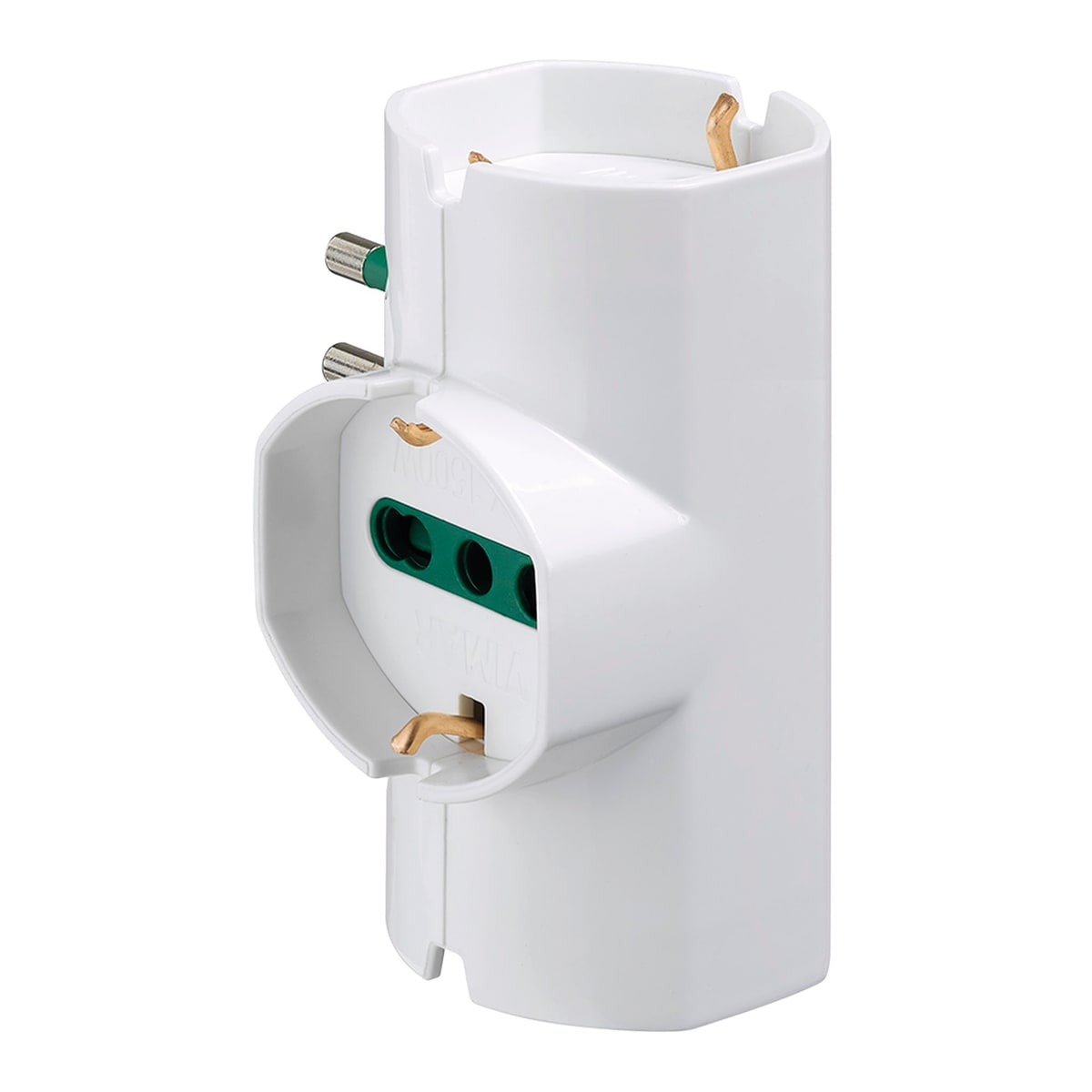 ADAPTER SCHUKO PLUG 3 UNIVERSAL SOCKETS WHITE