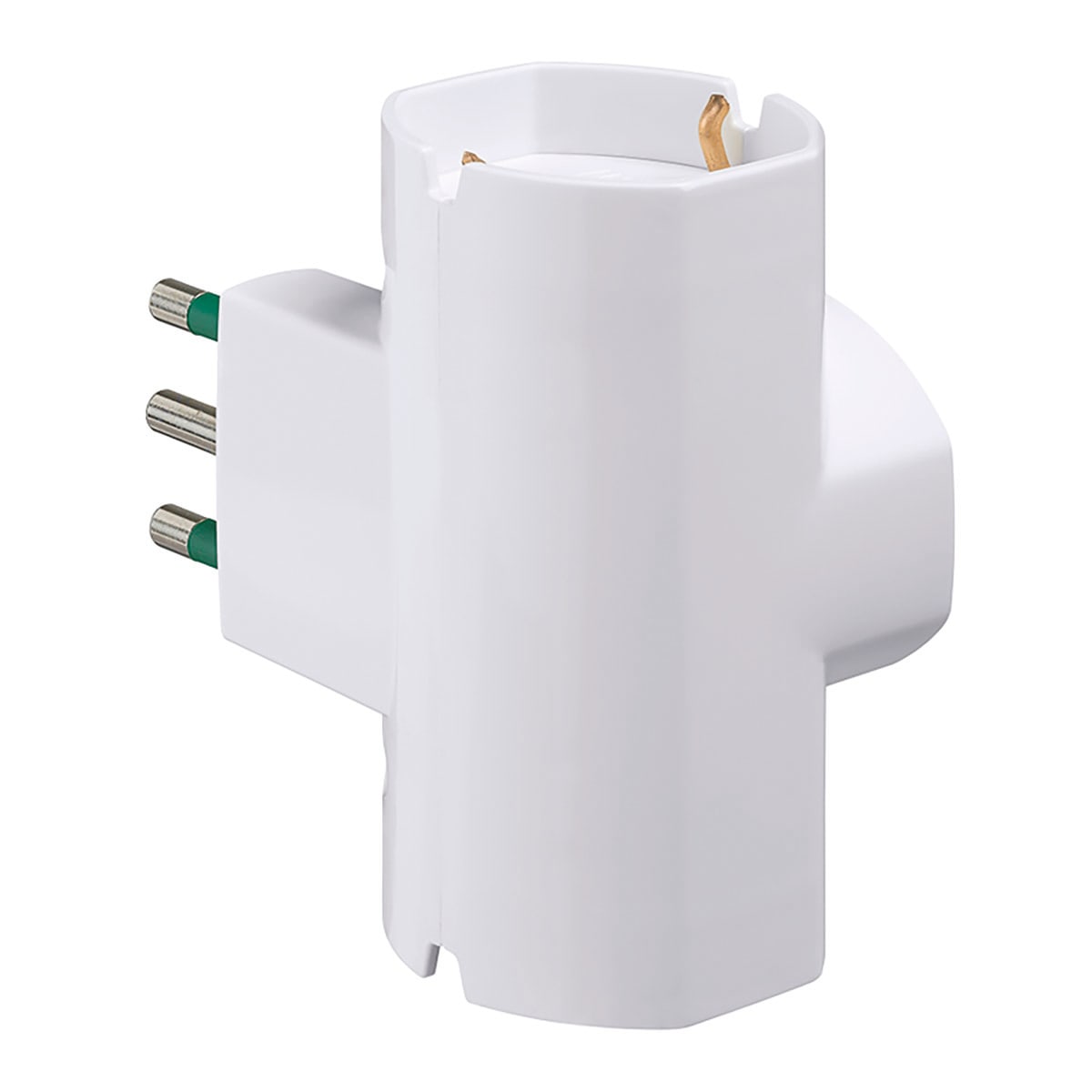 ADAPTER SCHUKO PLUG 3 UNIVERSAL SOCKETS WHITE