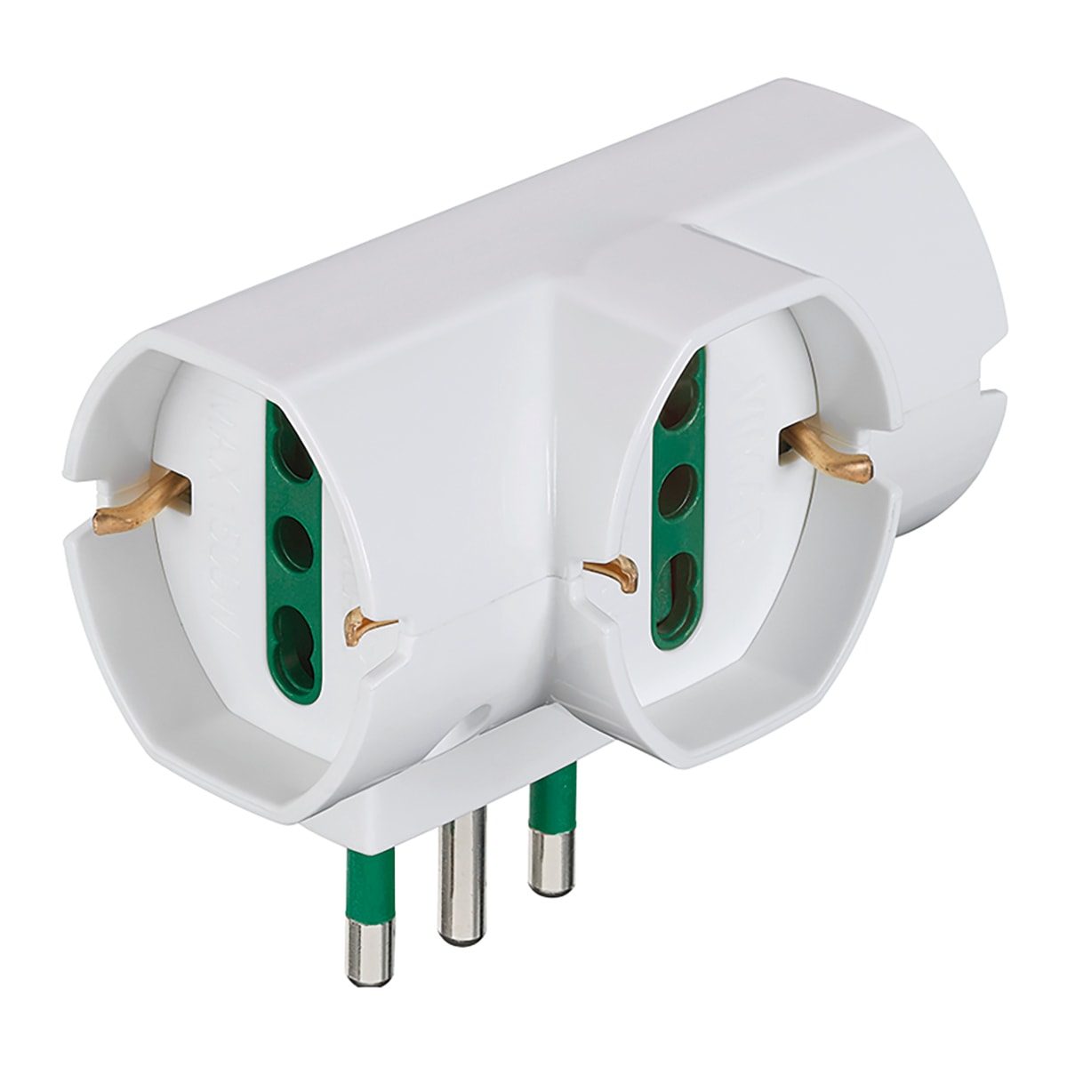 ADAPTER SCHUKO PLUG 3 UNIVERSAL SOCKETS WHITE