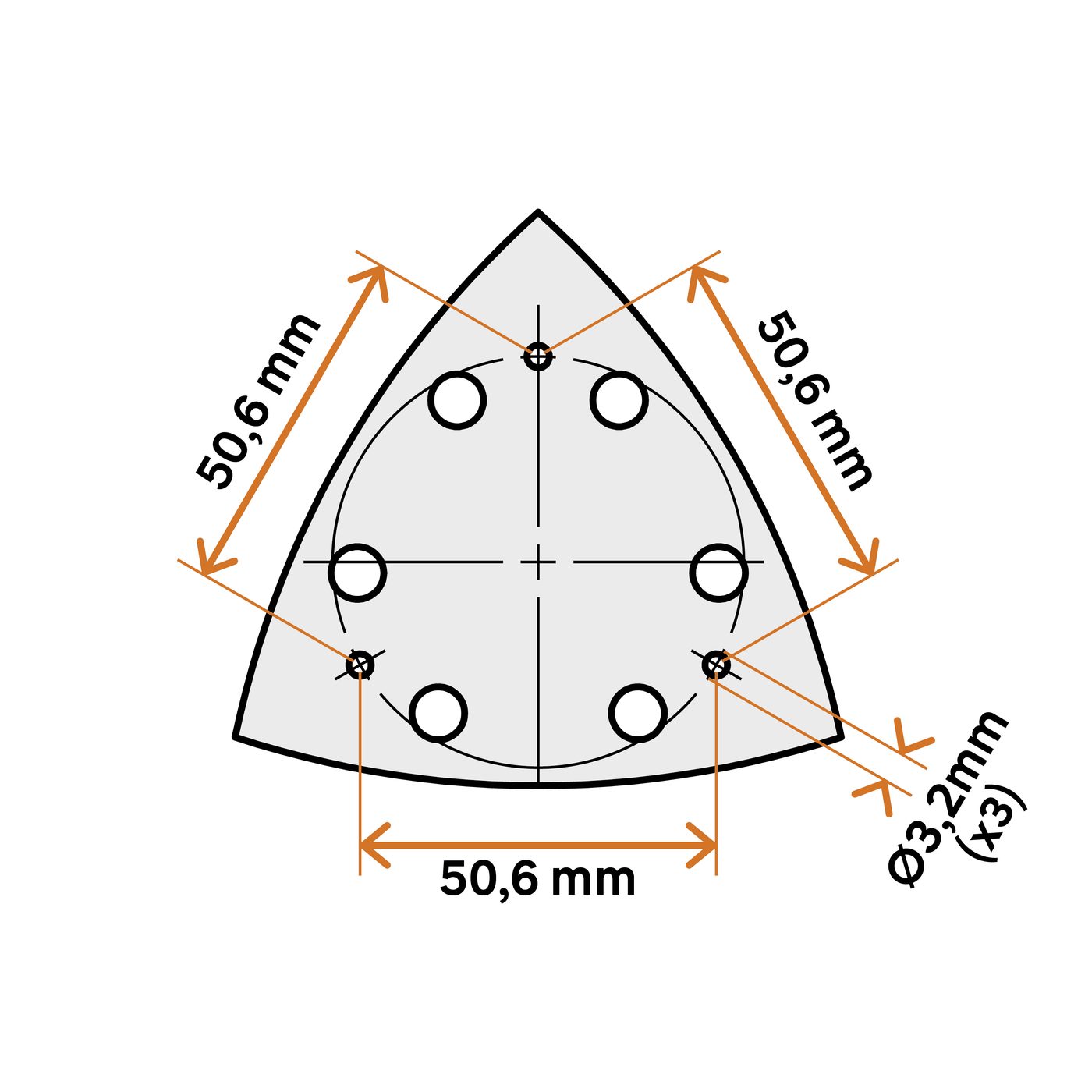 Pad for 300W delta sander, 93x93x93mm