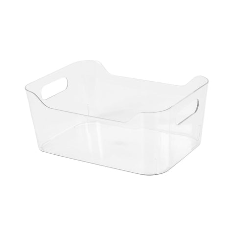 Transparent plastic basket size m l17xp25.3xh10.8 cm