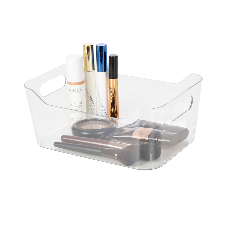 Transparent plastic basket size m l17xp25.3xh10.8 cm