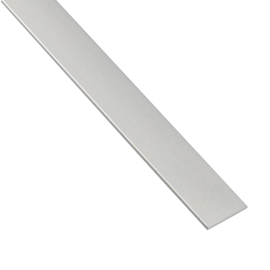 15 x 2 mm flat aluminium profile, 1 m long, polished anodised