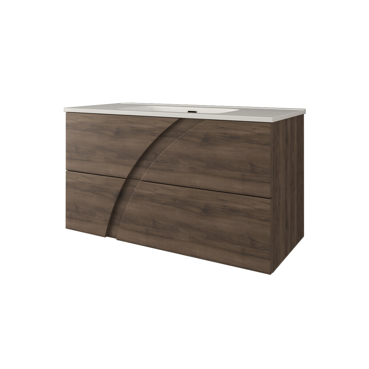 Monica walnut bathroom cabinet, 100 cm