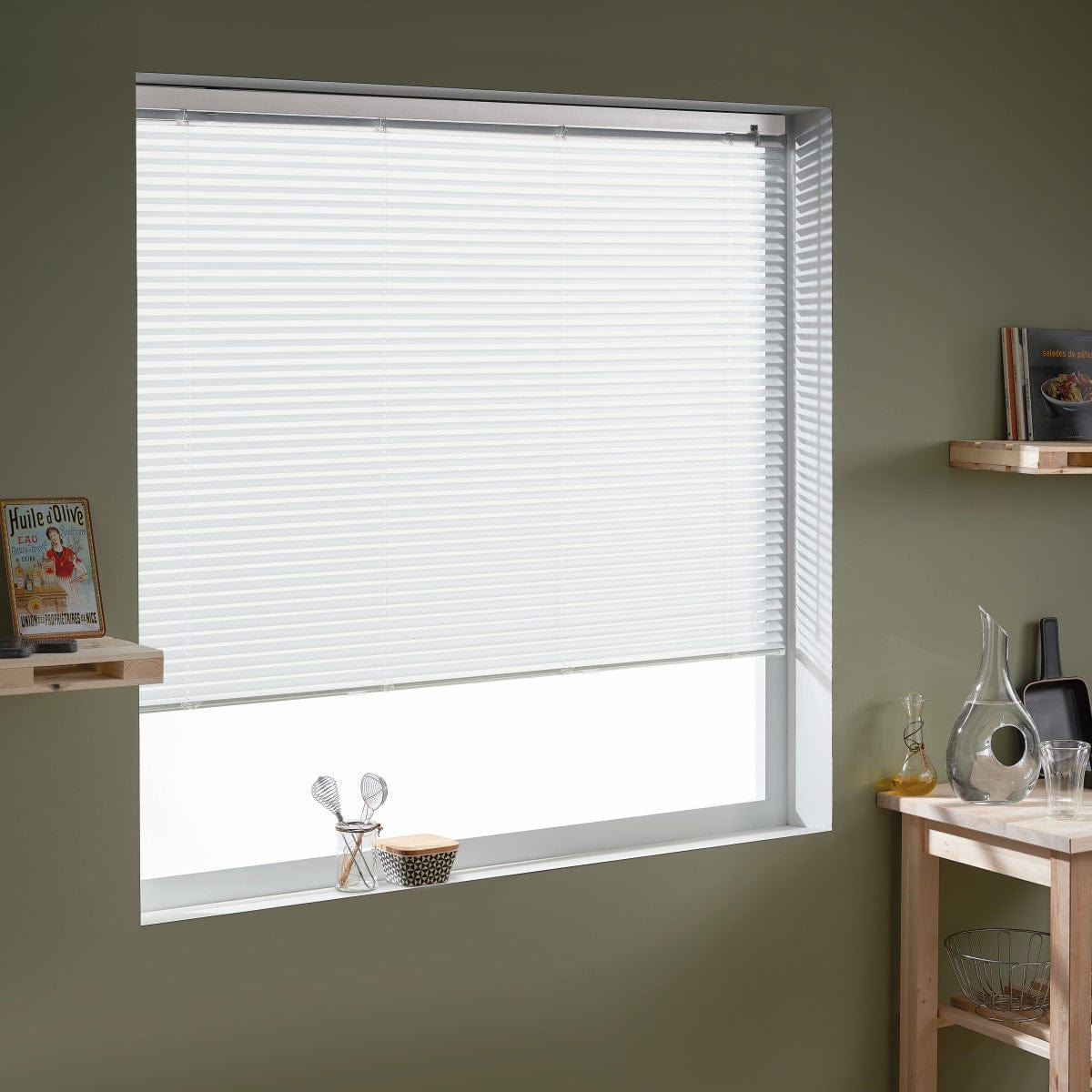 Bricocenter VENETIAN BLIND CORDLESS 120X175CM ALUMINIUM WHITE