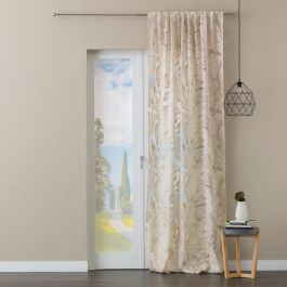 BEIGE JUNGLE FILTER CURTAIN 140X295CM HIDDEN LOOP AND WEBBING