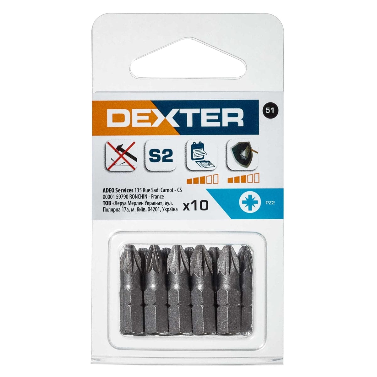 Bricocenter INSERT PC2 25MM 10 PIECES DEXTER