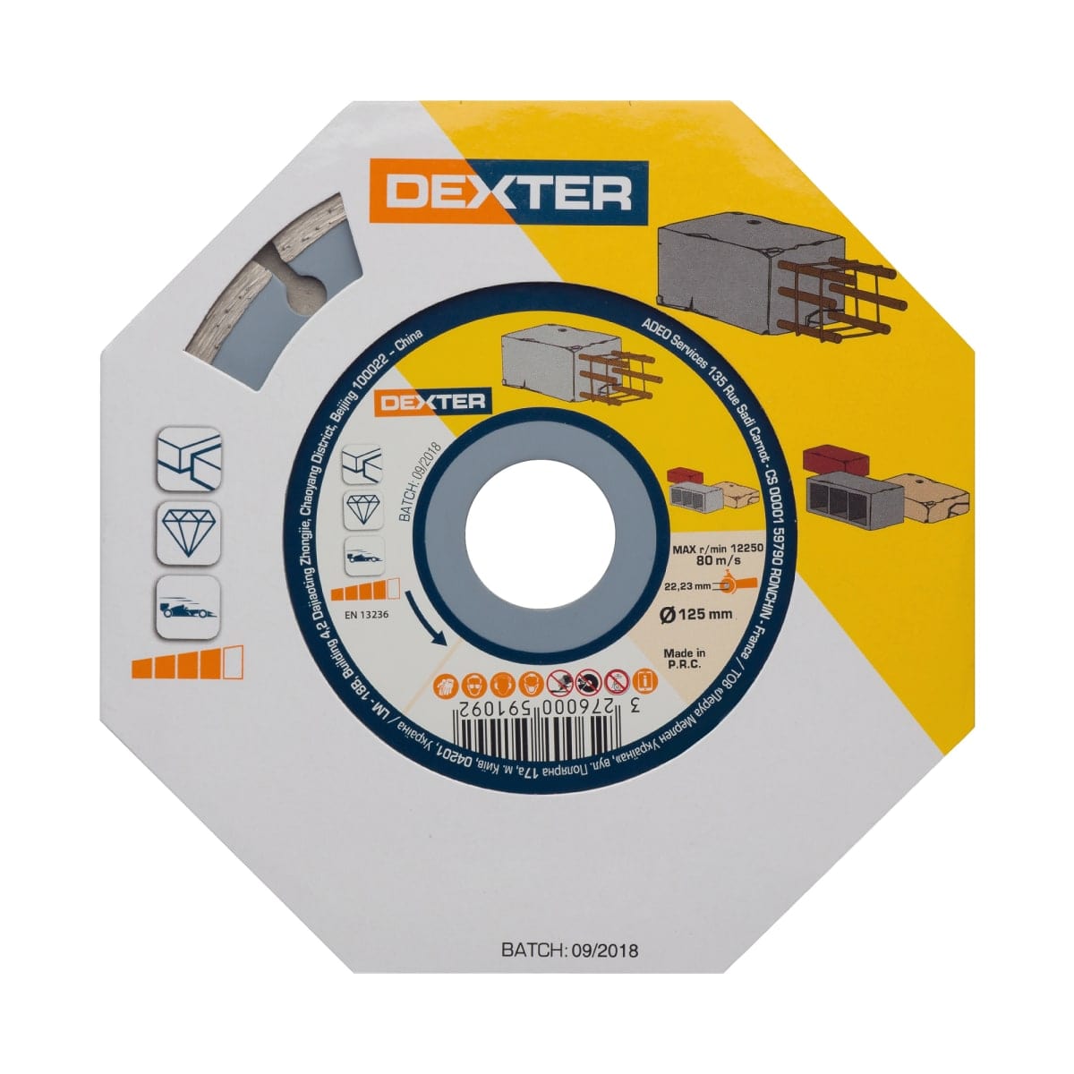 Bricocenter DEXTER DIAMOND BLADE FOR CONCRETE 125X2 MM