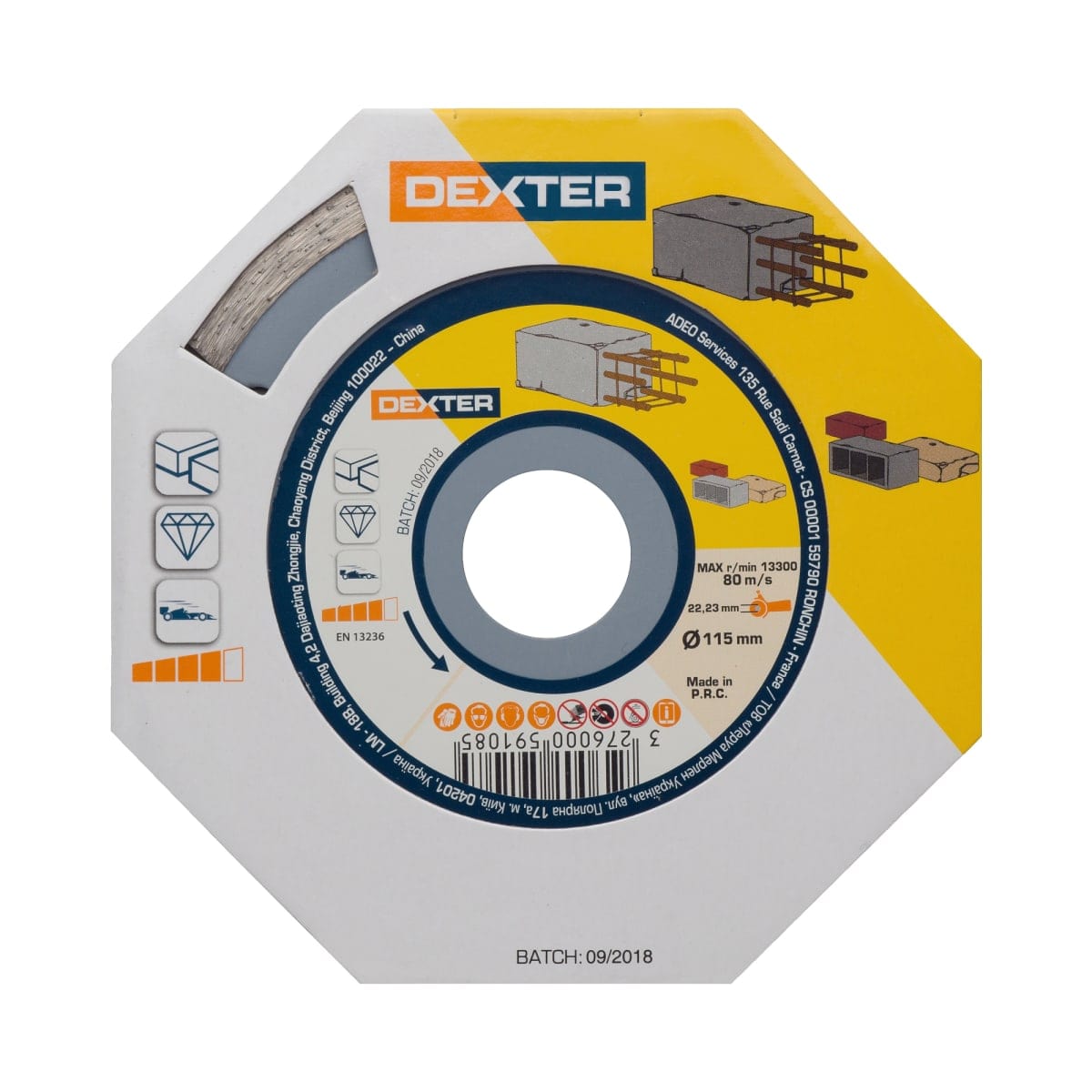 Bricocenter DEXTER DIAMOND BLADE FOR CONCRETE 115X2 MM