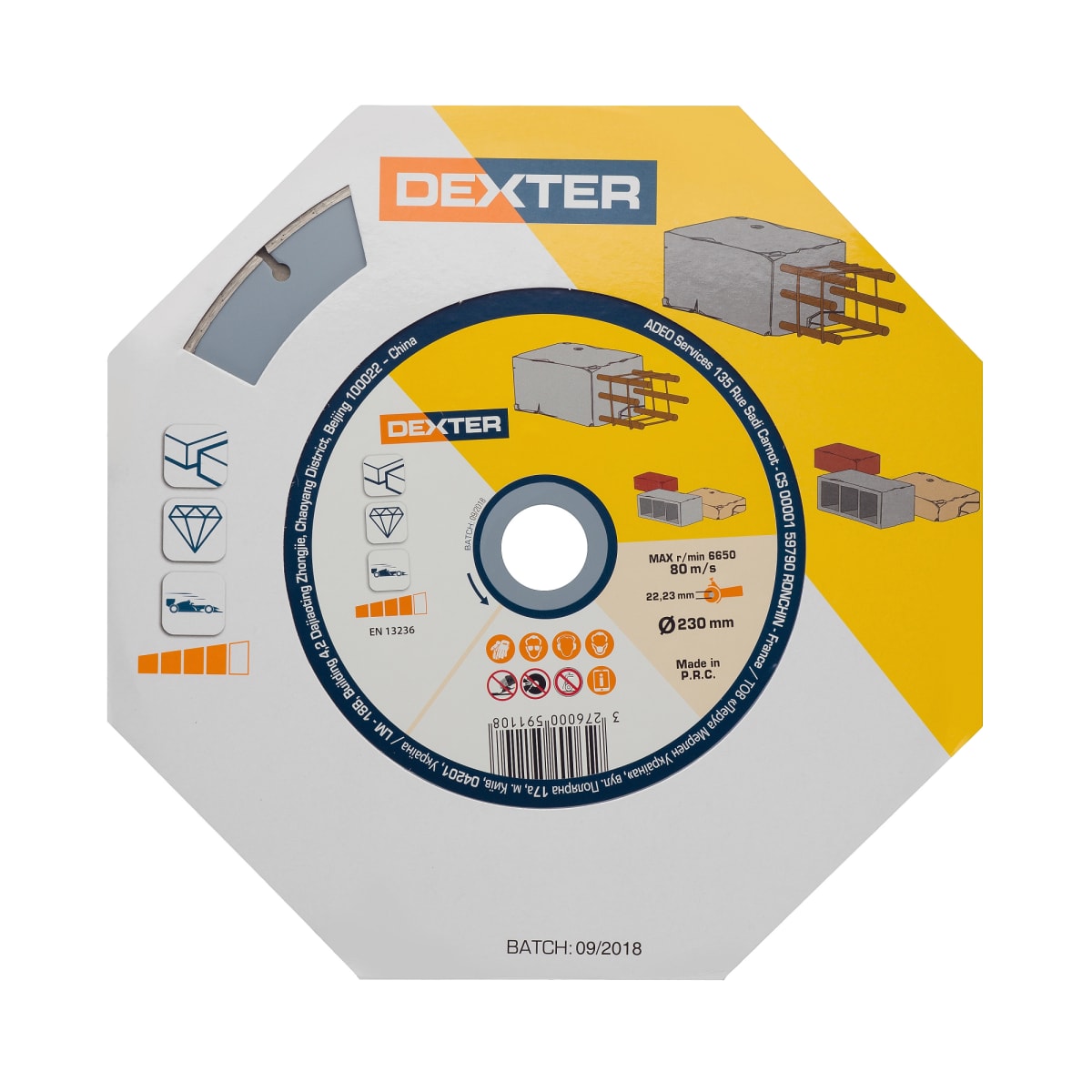 DEXTER DIAMOND BLADE FOR CONCRETE 230X2.4 MM