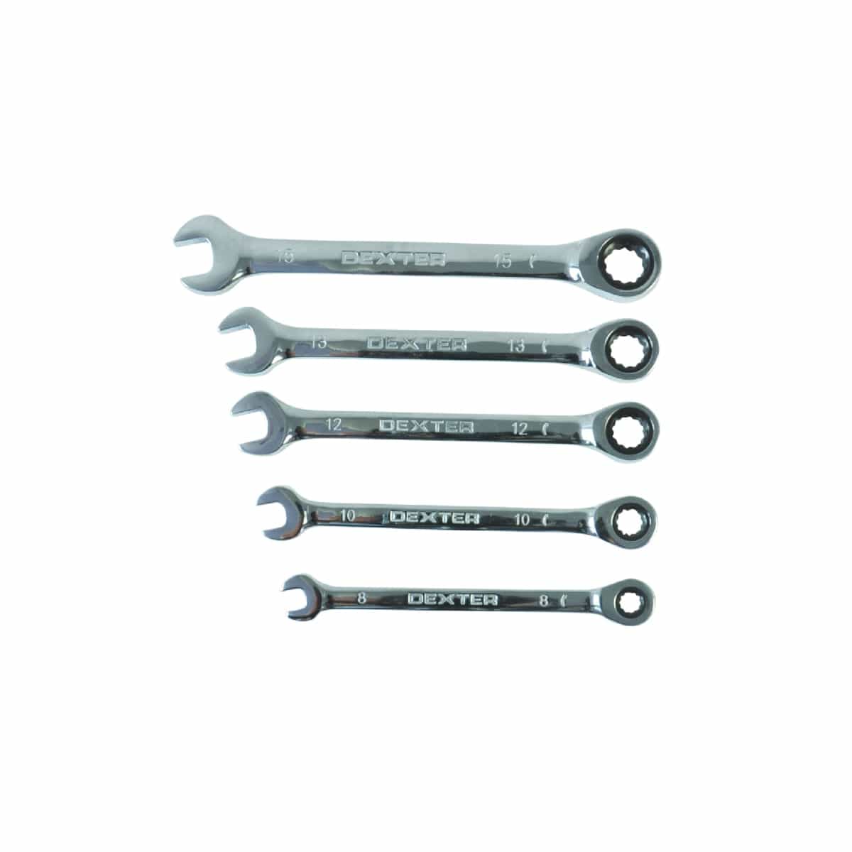 Bricocenter DEXTER COMBINATION SPANNER SET 5 WITH RATCHET