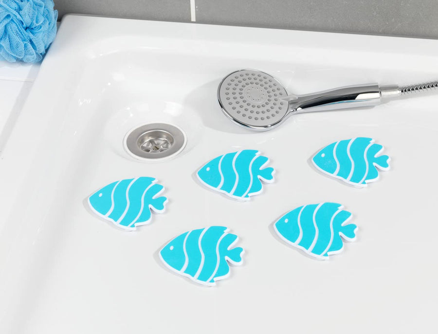 5 BLUE FISH NON-SLIP STICKERS