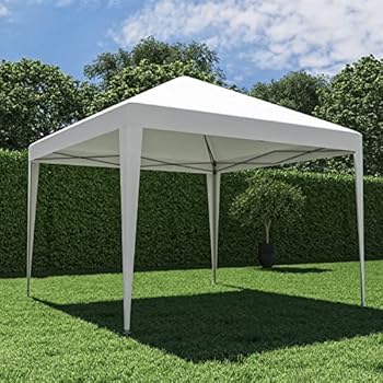 EORI ORIGAMI NATERIAL - Gazebo - Steel and White Polyester Tarp - 2.95x2.95 m