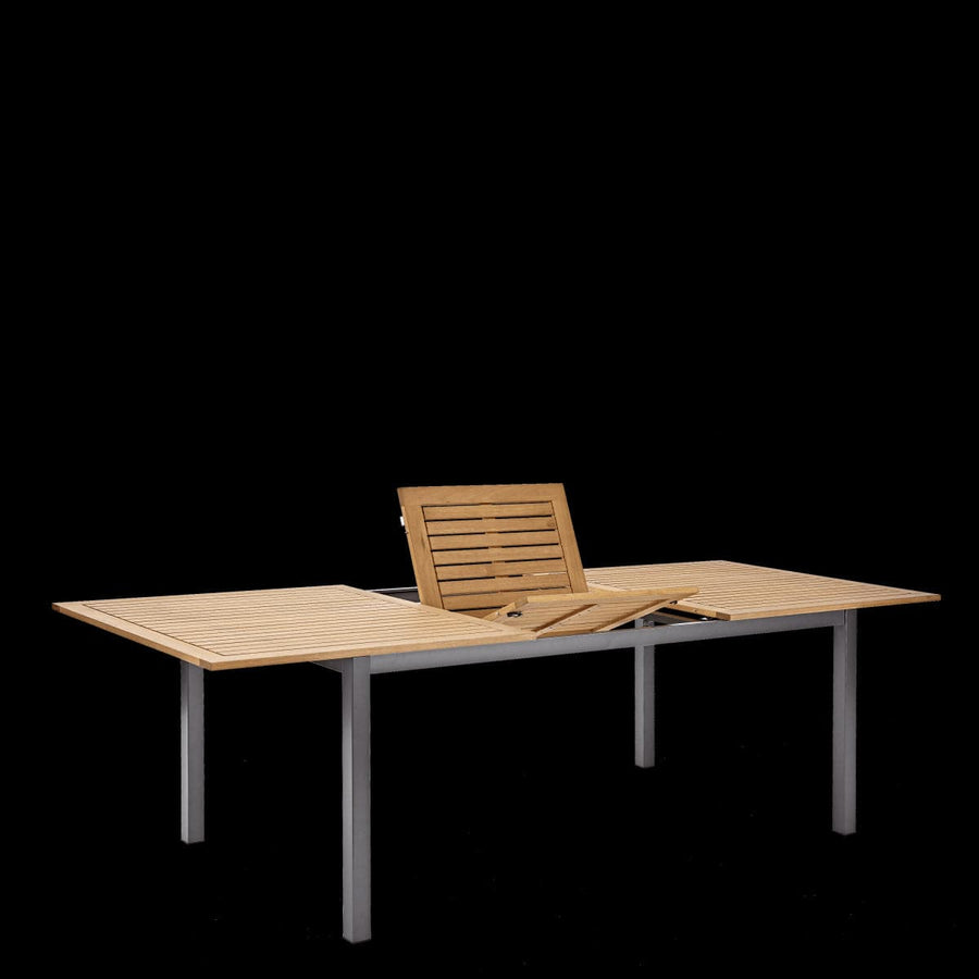 Bricocenter TAVOLO ALLUNGABILE ORIS NATERIAL 6-8 POSTI RETTANGOLARE ALU. TOP LEGNO 99X180-240XH75