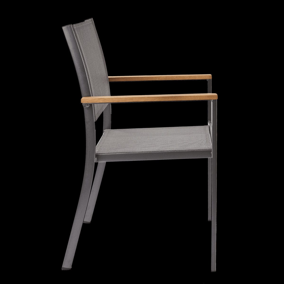 Bricocenter ORIS NATERAL ALU - Chair with eucalyptus wooden armrests and textile seat - 55.2x55.2xh84.5