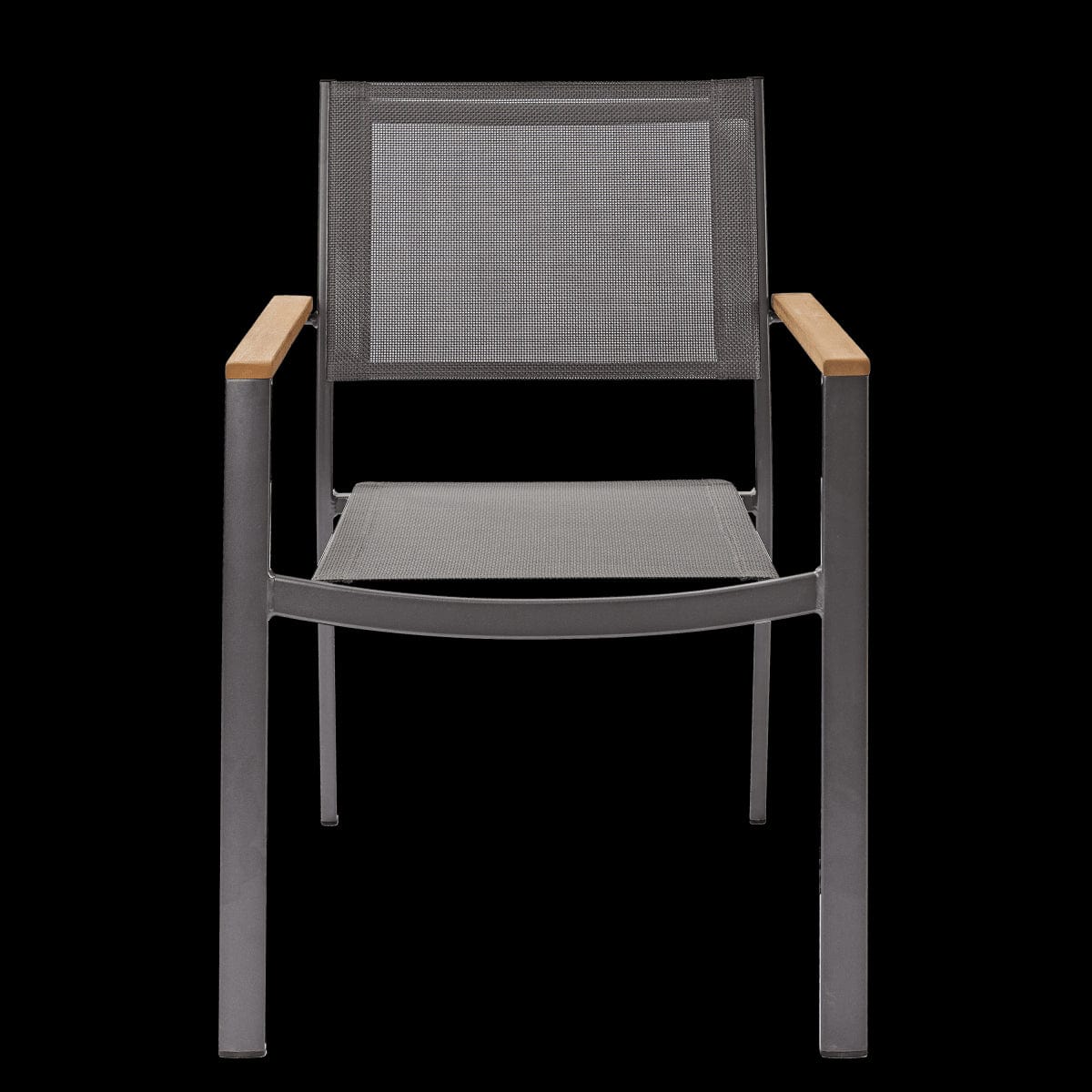 Bricocenter ORIS NATERAL ALU - Chair with eucalyptus wooden armrests and textile seat - 55.2x55.2xh84.5