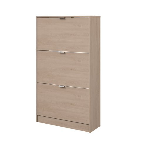 Scarpiera 3 ribalte doppia profondita' olmo 69x25x120 18 paia con piedini