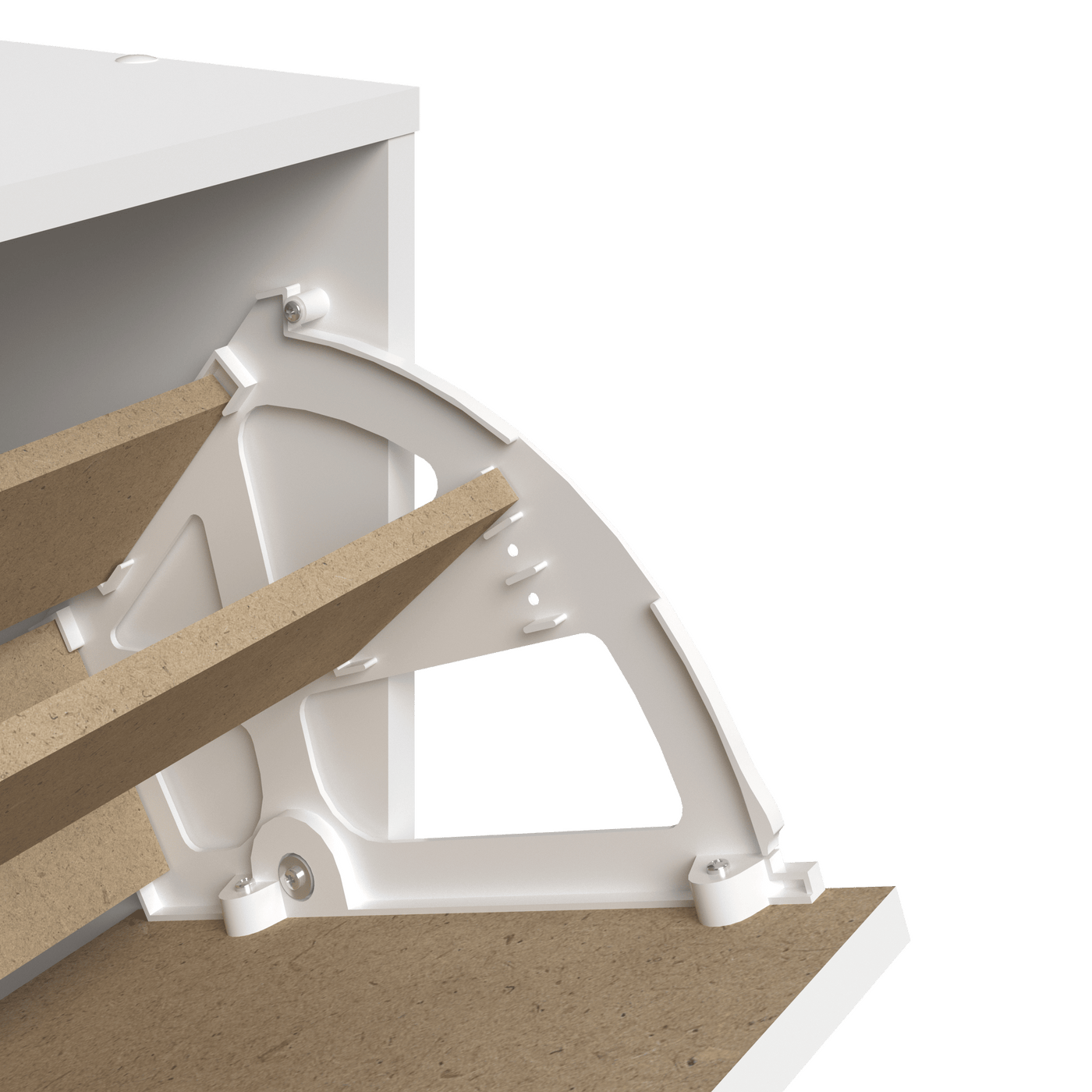 White 3-door shoe rack, W60 x D24.9 x H112.5, holds 15 pairs