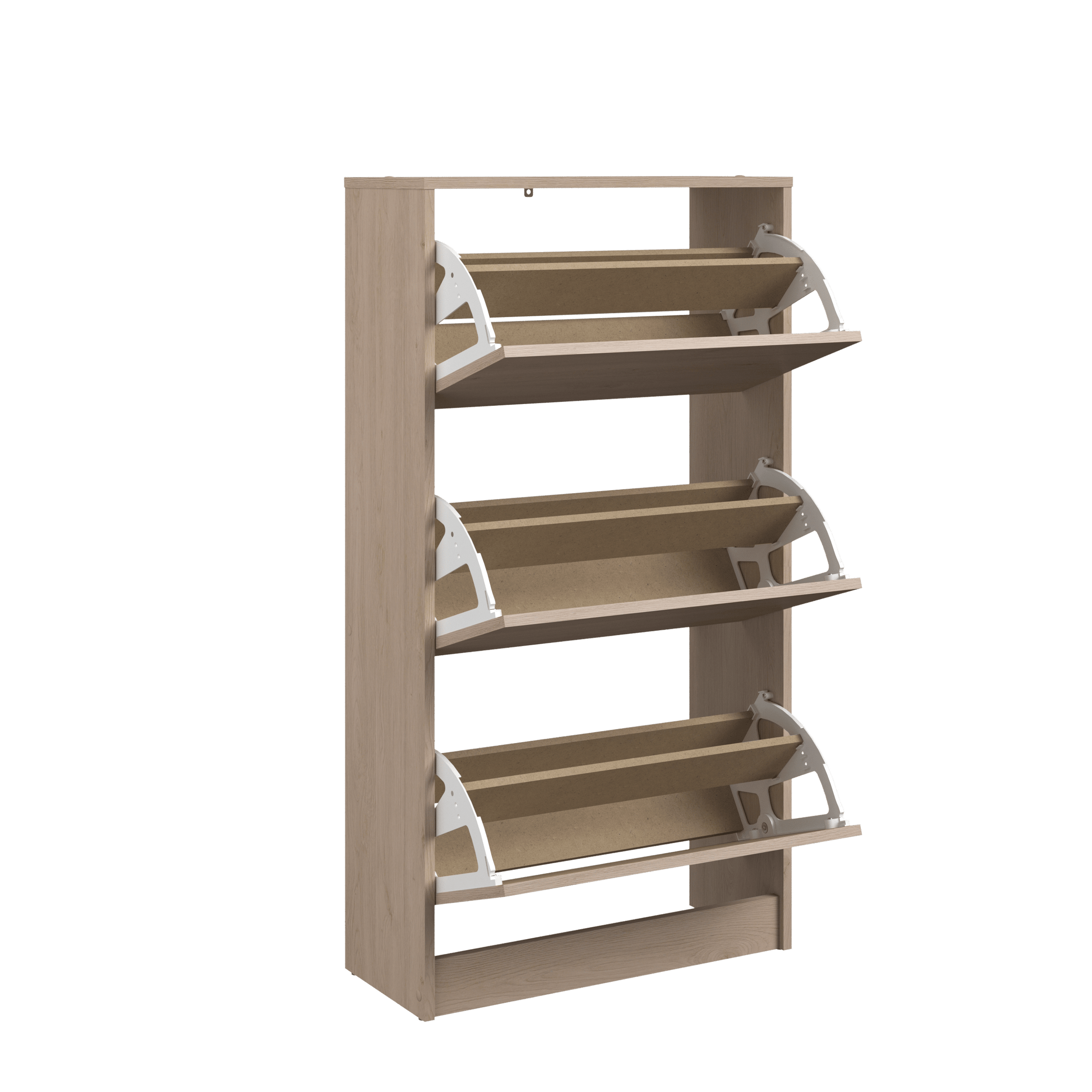 3-door elm shoe cabinet, 60 x 24.9 x 112.5 (h) cm, holds 15 pairs