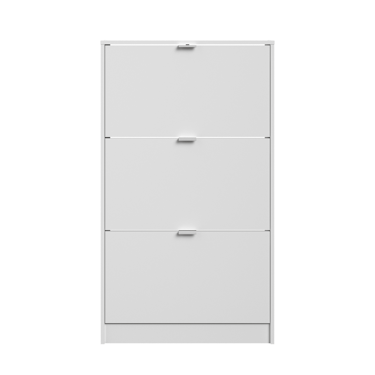 Scarpiera 3 ribalte doppia profondita' bianco 69x25x120 18 paia con piedini