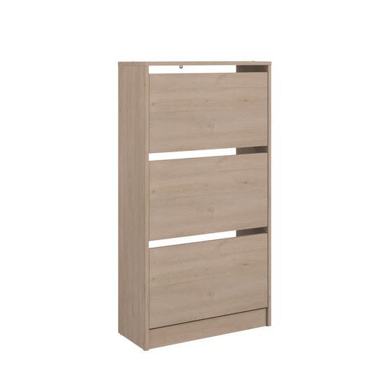 3-door elm shoe cabinet, 60 x 24.9 x 112.5 (h) cm, holds 15 pairs