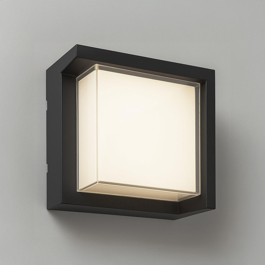 Square outdoor LED wall light, 1000 lm, natural light, IP65